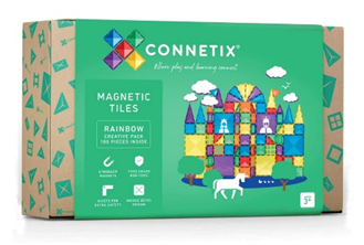 Connetix 彩虹色磁力片100塊