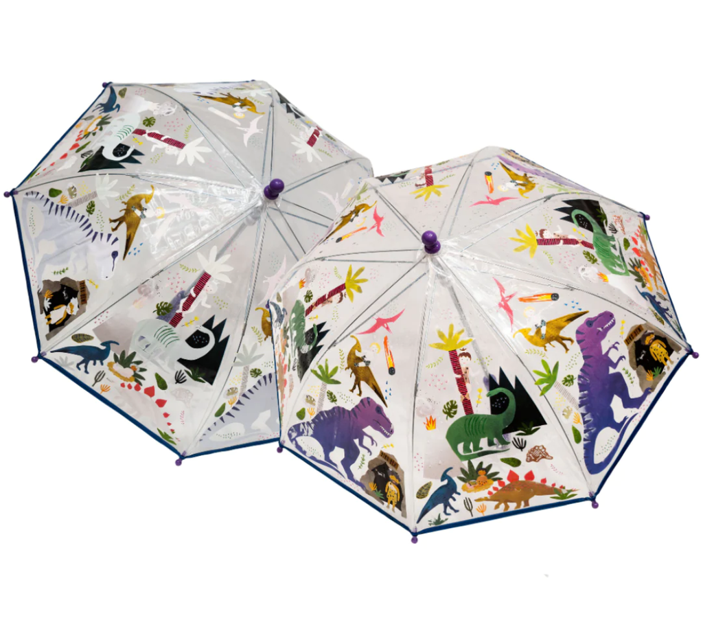 Floss & Rock - Transparent Colour Changing Umbrella Dino