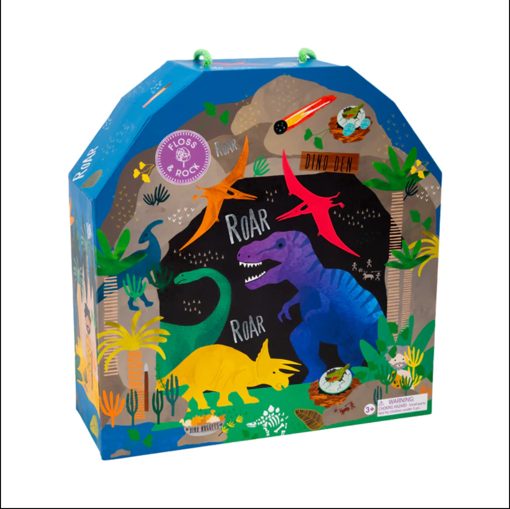 Floss & Rock - PLAYBOX WITH WOODEN PIECES (DINOSAUR)